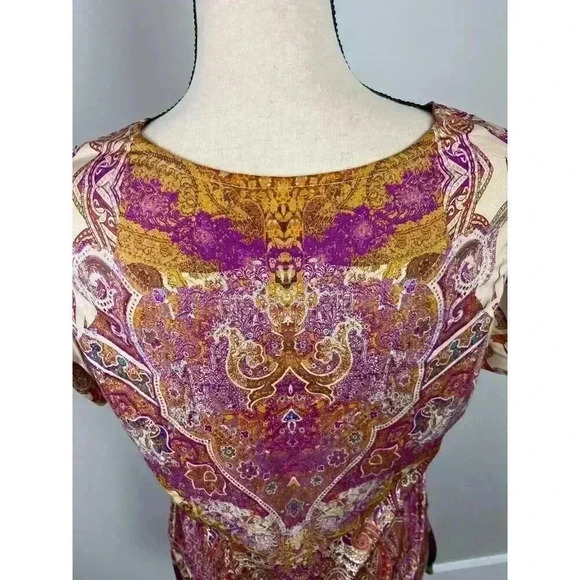Soft Surroundings Luciana Paisley Women's S Blouse Scallop Sleeves Colorful - Picture 9 of 11